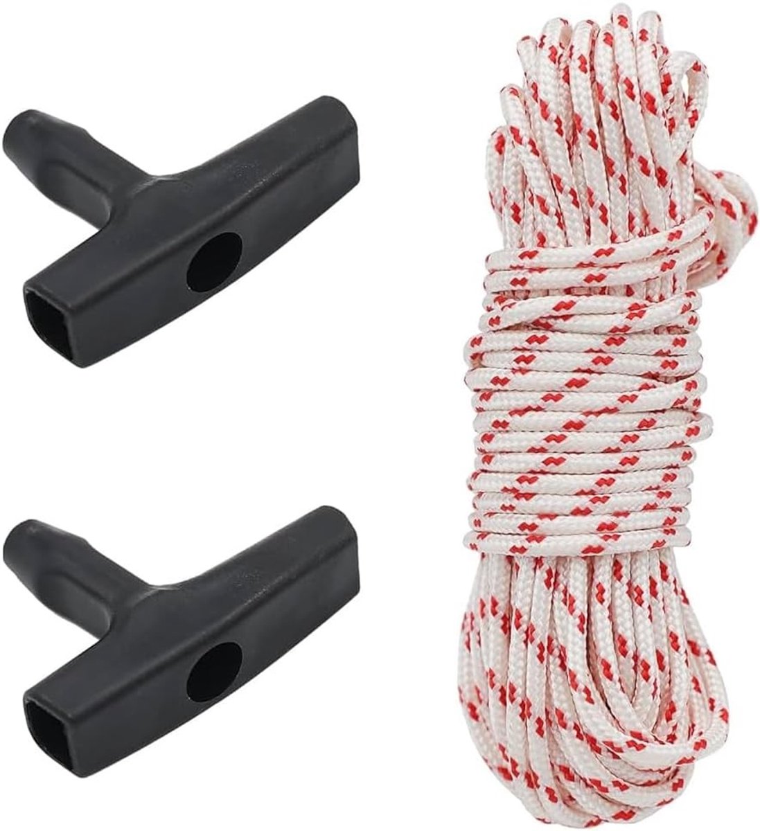 Starterkabel met 2 Handgrepen voor Grasmaaier en Tuingereedschap - Vervangingsaccessoires voor Trekkoord en Recoil Starter (4m, 3.5mm)