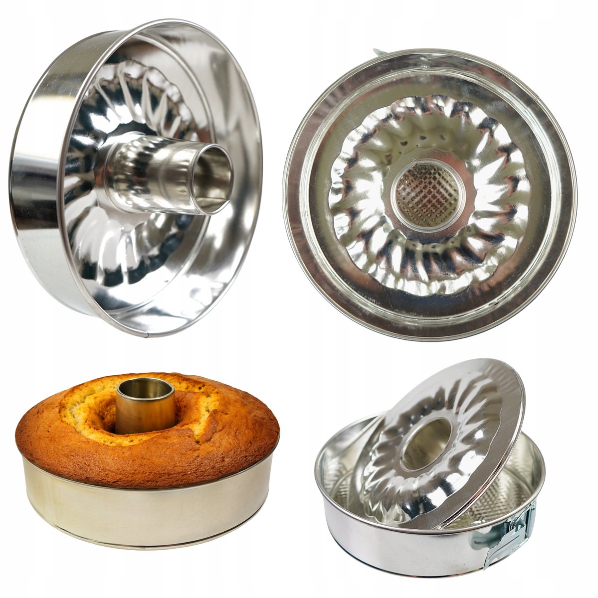Ronde Cakevorm met Kroon en Dubbele Bodem - 26 cm