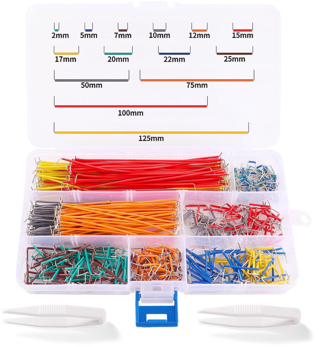 560 Stuk U-vormige Connectoren, Soldeervrije Flexibele Breadboard Verbinding Kabel, Breadboard Jumper Kabel met 2 Stuks Pincet voor Prototyping en Elektronische Projecten