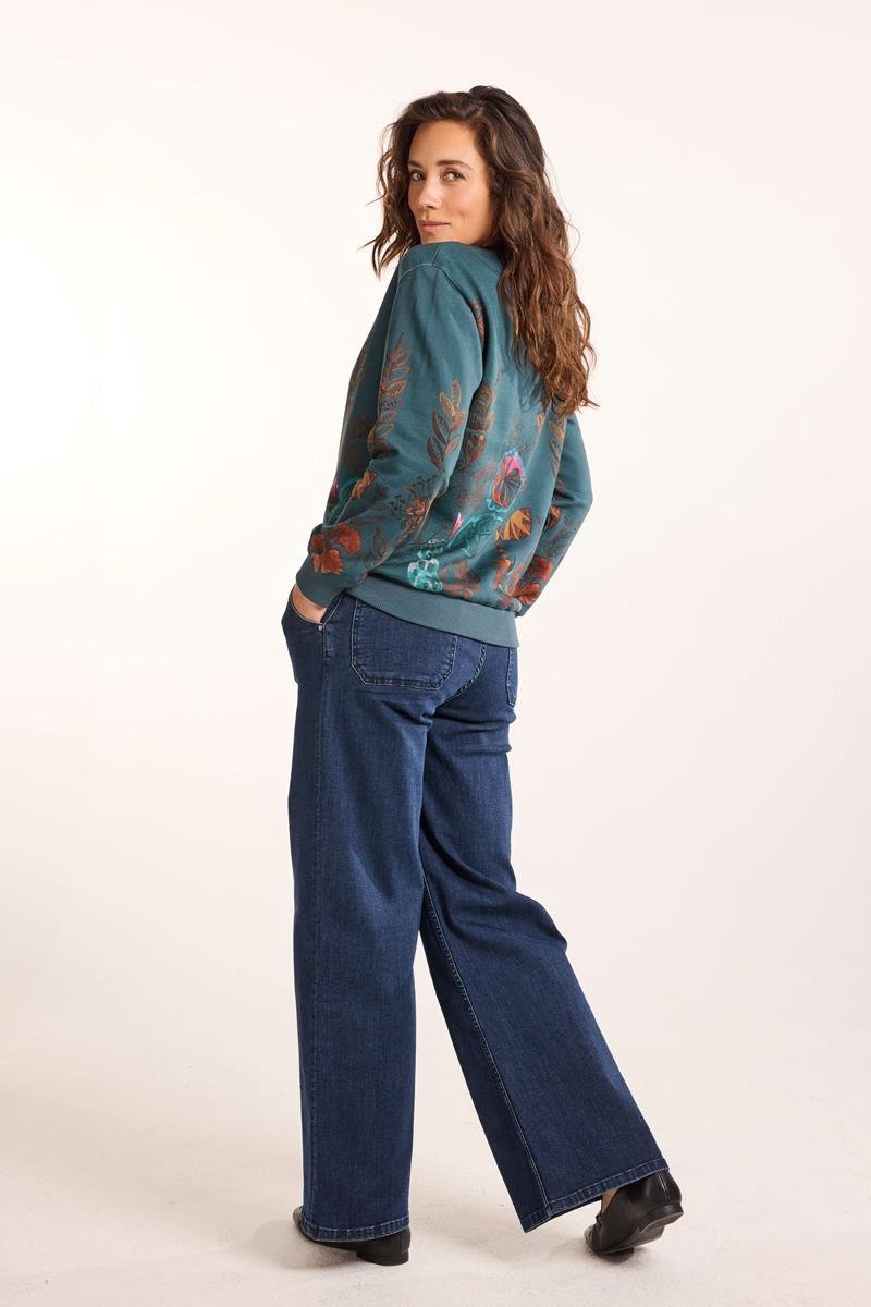 DIDI Dames Sweater Frame Green Mystara panel maat 40