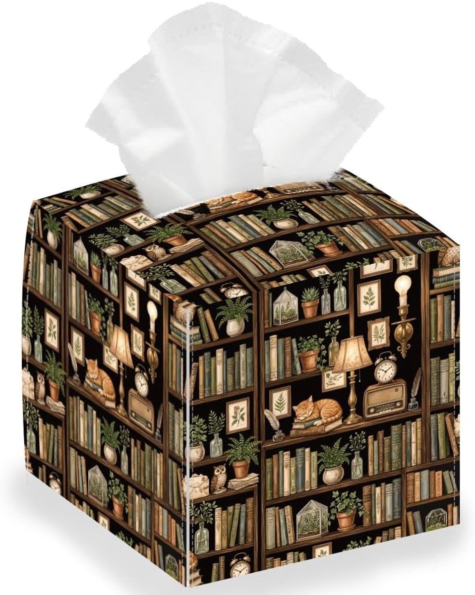 Vintage Opbergdoos voor Tissues - Vouwbare Waterdichte Box met Leerlook voor Thuis, Auto en Kantoor - Ideaal voor Planten en Huisdieren