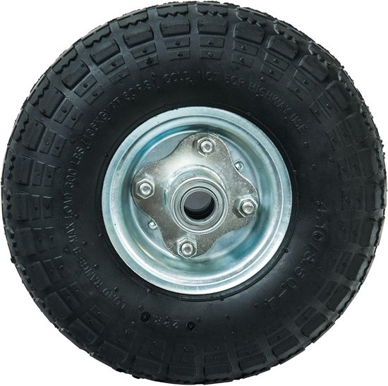Opblaasbaar Wiel - Luchtband - Verplaatsen van Lasten - Offset As - 260 x 85 mm - Grijs — afbeelding 3
