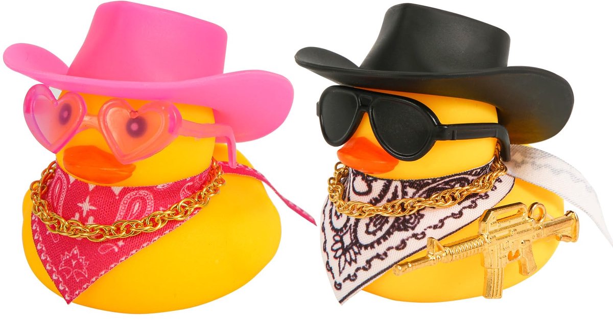 2 Stuks Rubberen Eend Auto-Ornamenten, Grappig Rubberen Eenden Autodashboarddecoraties Eend Auto-Accessoires met - ShopVlot
