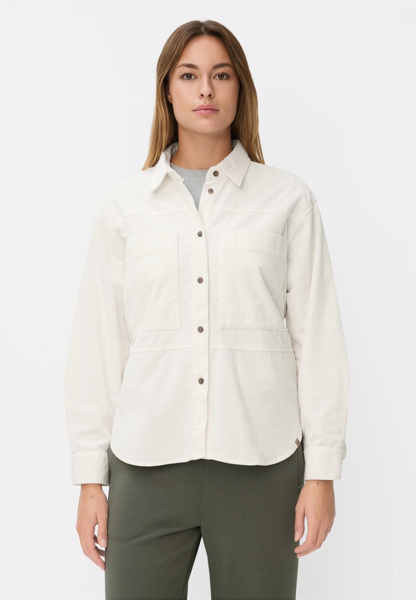 camel active Oversized blouse met overhemdkraag - Maat womenswear-3XL - Melkwit