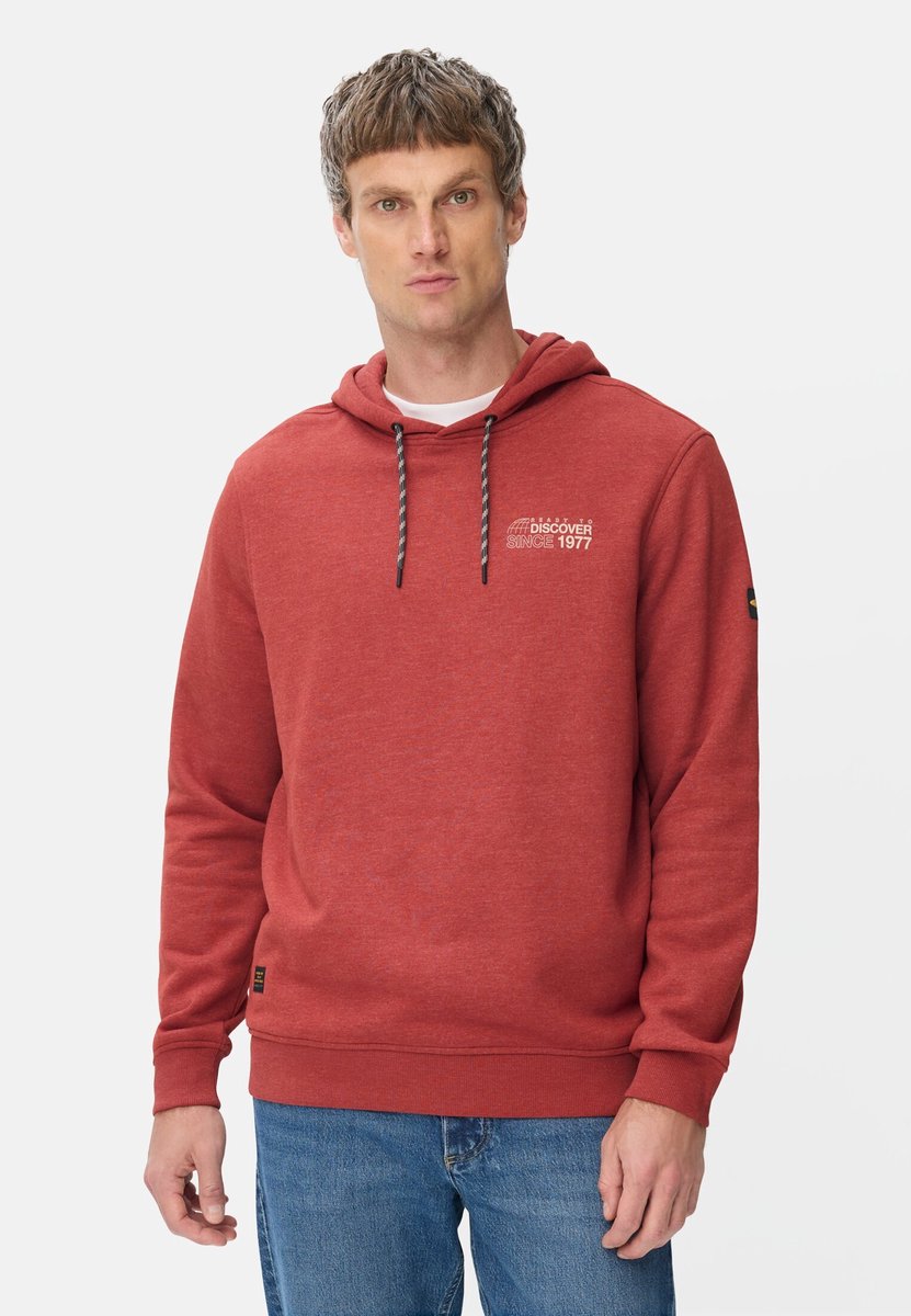 camel active Hoodie met rugprint - Maat menswear-XXL - Terrarot