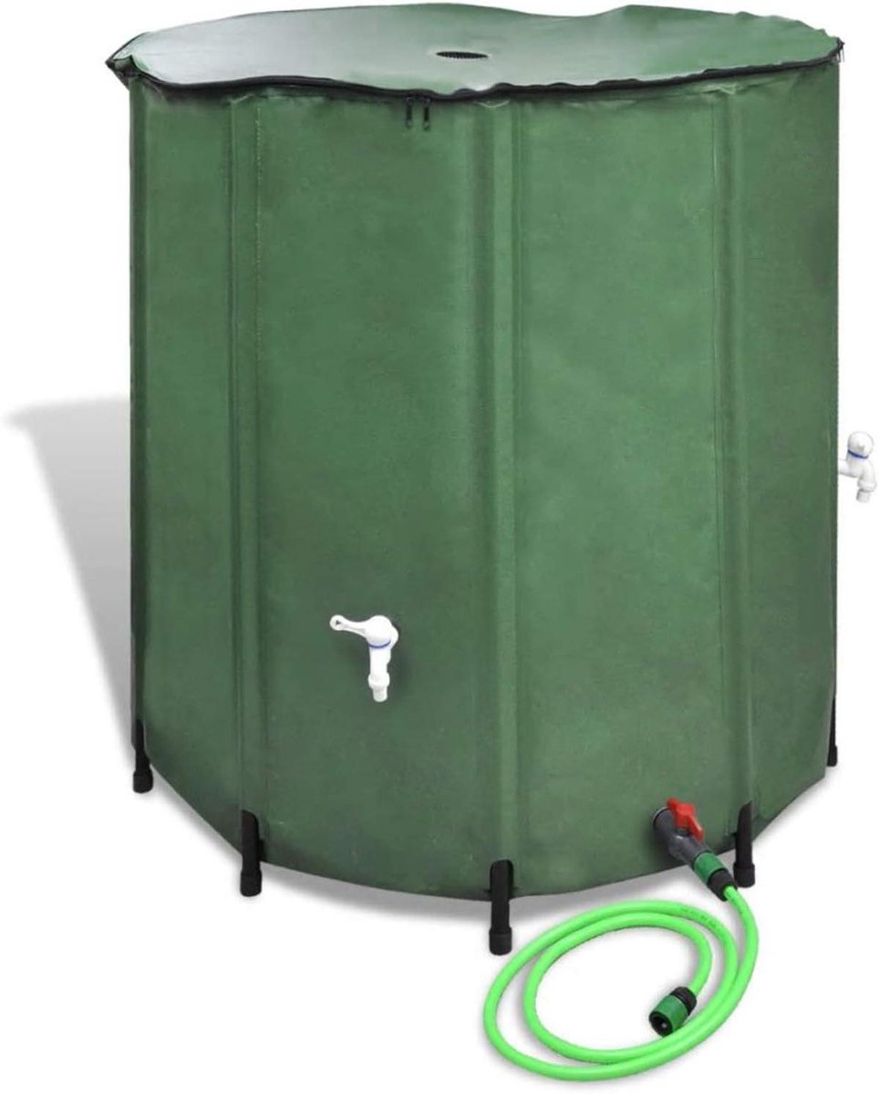 Regenton - Opvouwbaar Waterton - Water Opslag - Grote Capaciteit - 500 Liter - Groen