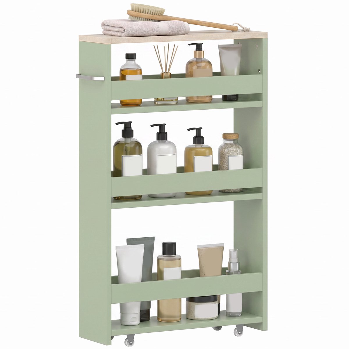 kleankin-Utility Cart-MDF-48x15x80cm-Groen