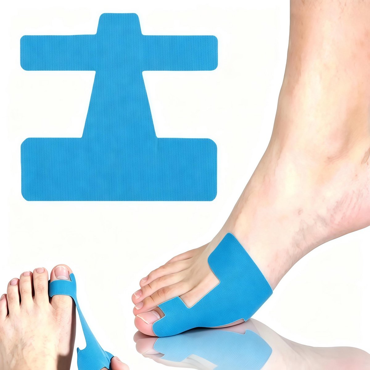 VONKELIOS® Bunion Corrector Tape, Wegwerf Hallux Valgus Correctie Verband, Elastische Grote Teen Rechtzetter Plakker voor Voetpijn Verlichting, Voetverzorging-60 stuks