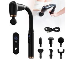 Massagepistool Met Verlengstuk - Rug- En Nekmassageapparaat - 6 Massagekoppen En 3 Standen - Spiermassagepistool