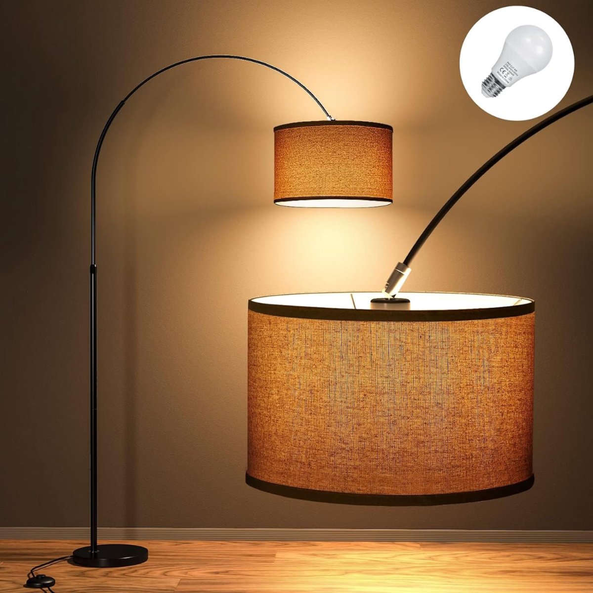 VH Supplies® Booglamp - Vloerlamp - Staande Lamp - 1 Lichts - 180 cm hoog