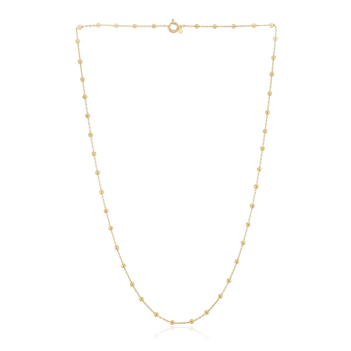 Cavill - Damesketting 45,7 cm - 925 Sterling Zilver met Gele Vergulding - Elegant & Stijlvol - Ronde Karabijnsluiting - Luxe Tijdloos Sieraad