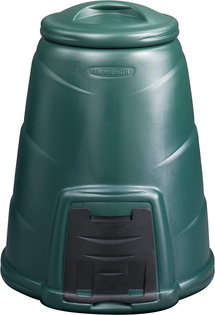 Compostbak Tuin - Afvalbak - Composteren Afval - Winddicht Deksel - 220 Liter - Groen