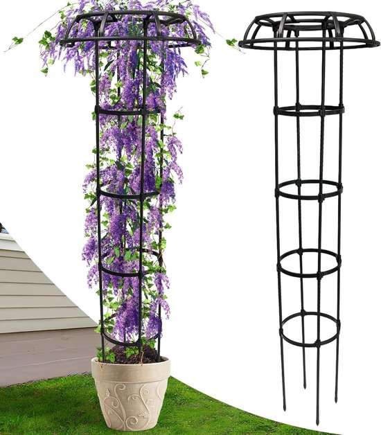 Tuinrooster - Klimplantsteun - Planten Ondersteunen - Paddenstoelvormig Ontwerp - 175 cm - Zwart