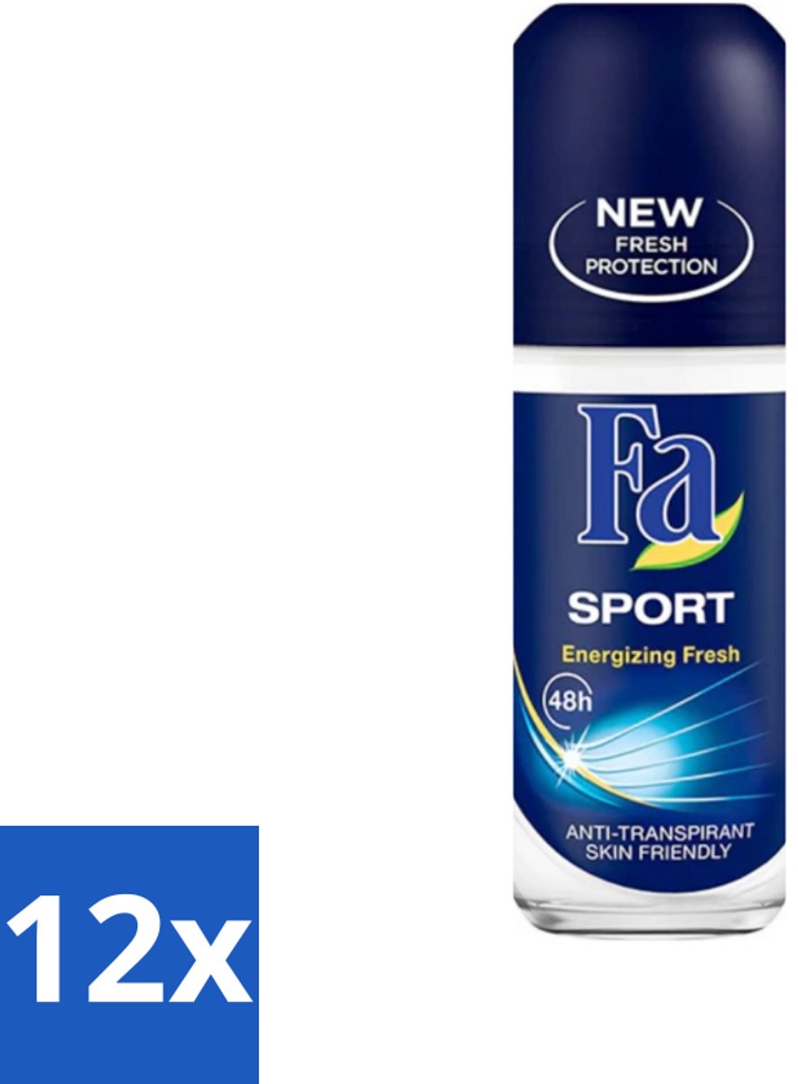 Fa - Sport - Deodorant Roller - Energizing Fresh - 50 ml - Voordeelverpakking - 12 stuks