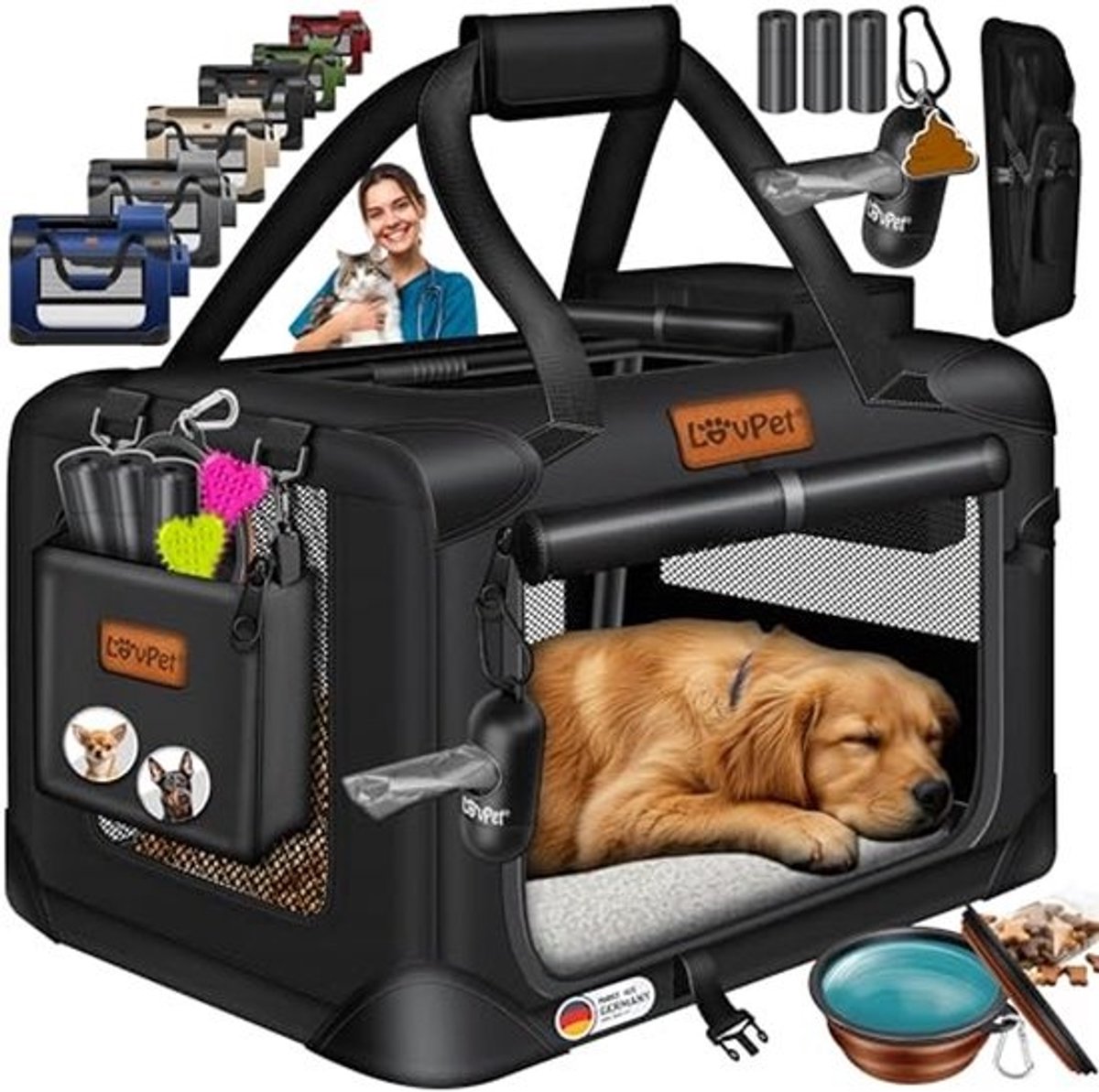 Opvouwbare hondenbox voor veilig en comfortabel vervoer van huisdieren - M 60 x 42 x 42 cm