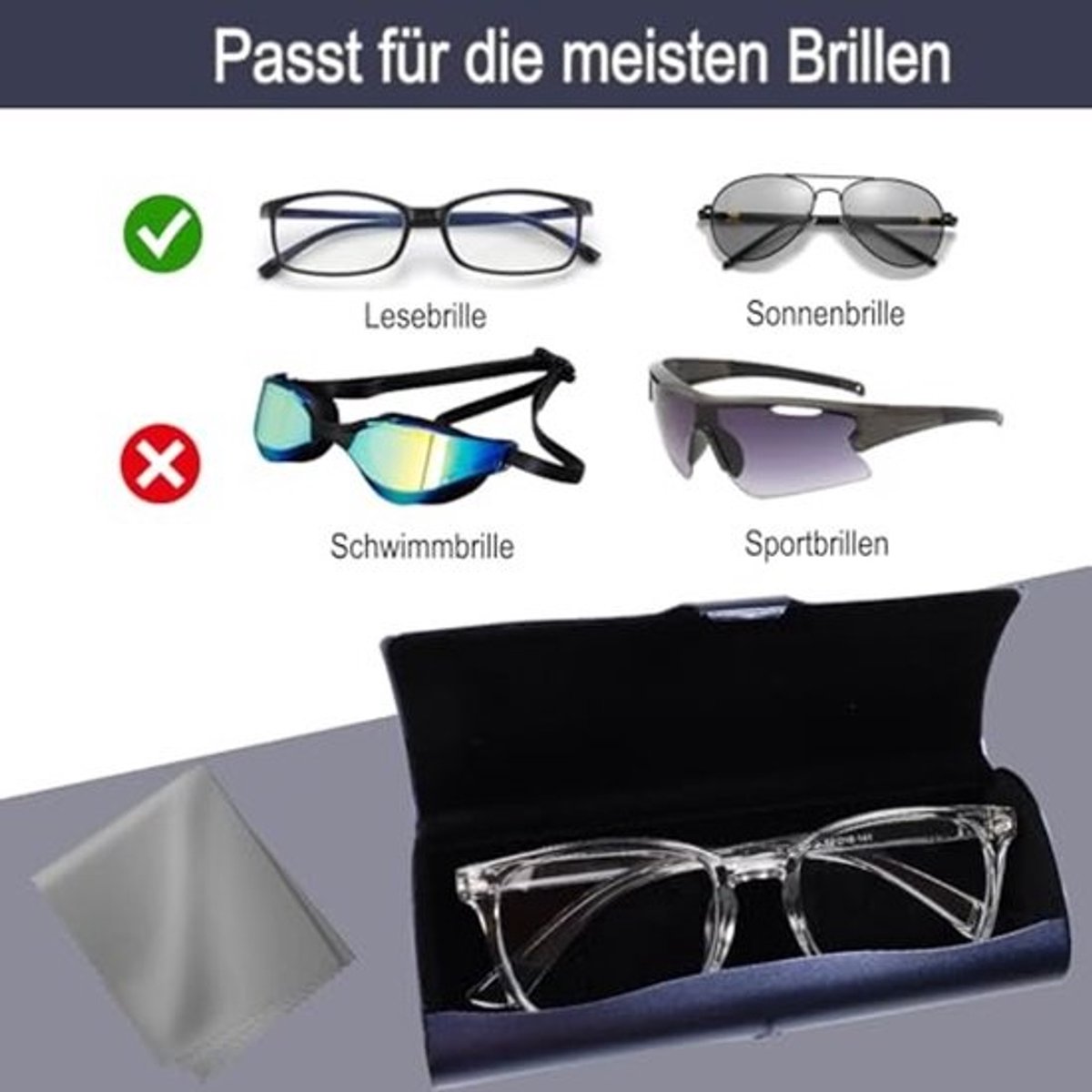 Lichtgewicht Aluminium Brillenkoker voor Dames en Heren