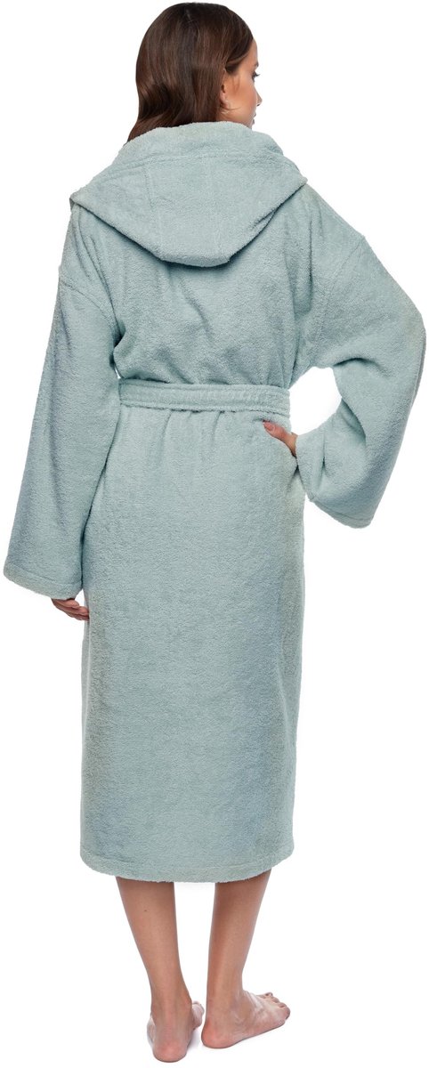 ARUS Damesbadjas, capuchon, Mintgroen, L-XL lang - ShopVlot