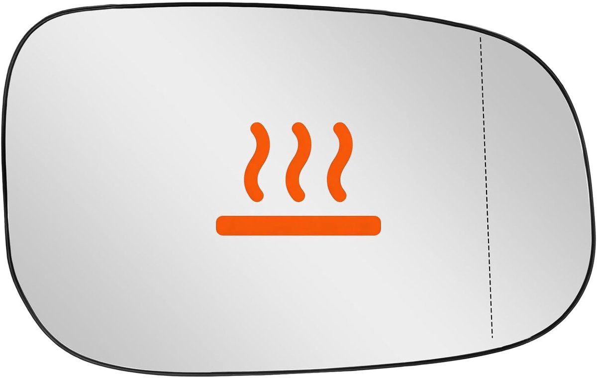 Verwarmd passagiersspiegelglas met draagplaat voor Volvo C30 C70 S40 S60 S80 V50 2006-2009, vervangend voor 30762572, ideaal voor optimale zichtbaarheid en veiligheid