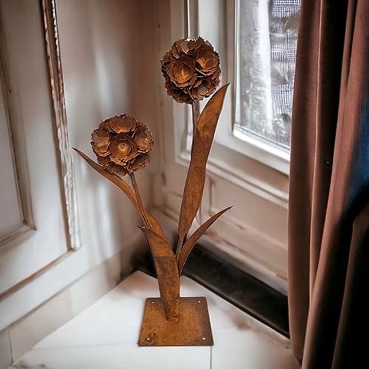 Grote Roestkleurige Paardenbloem Tuindecoratie XXL - 90 cm Hoog