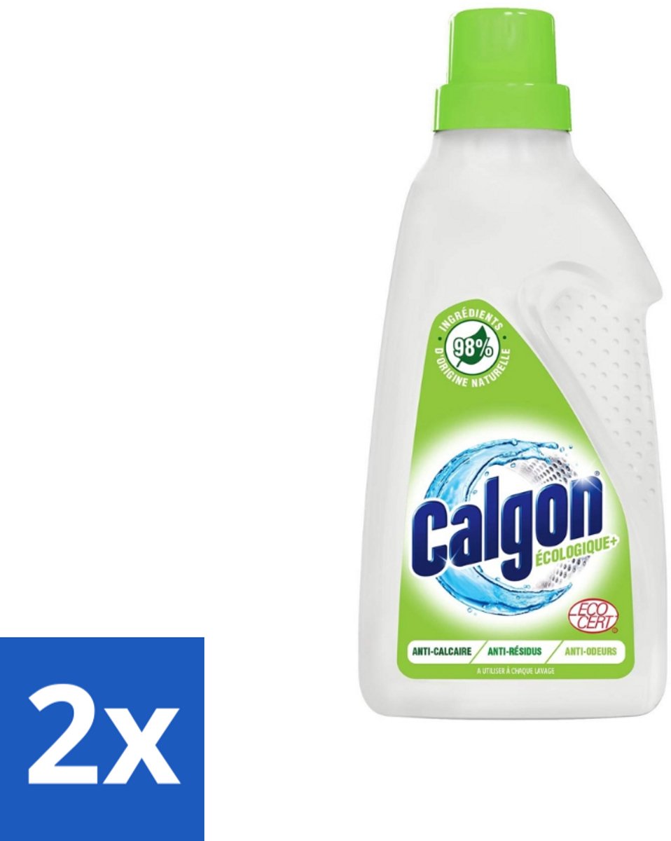 2 x Calgon - Wasmachinereiniger - Gel - Ecologisch - Tegen Kalkaanslag / Wasmiddelresten / Geuren - 750ml - 15 Wasbeurten - Wasmachine Reiniger - Wasmachine Onderhoud - Kalk Verwijderaar - Wasmiddelresten - Geur Neutraliserend