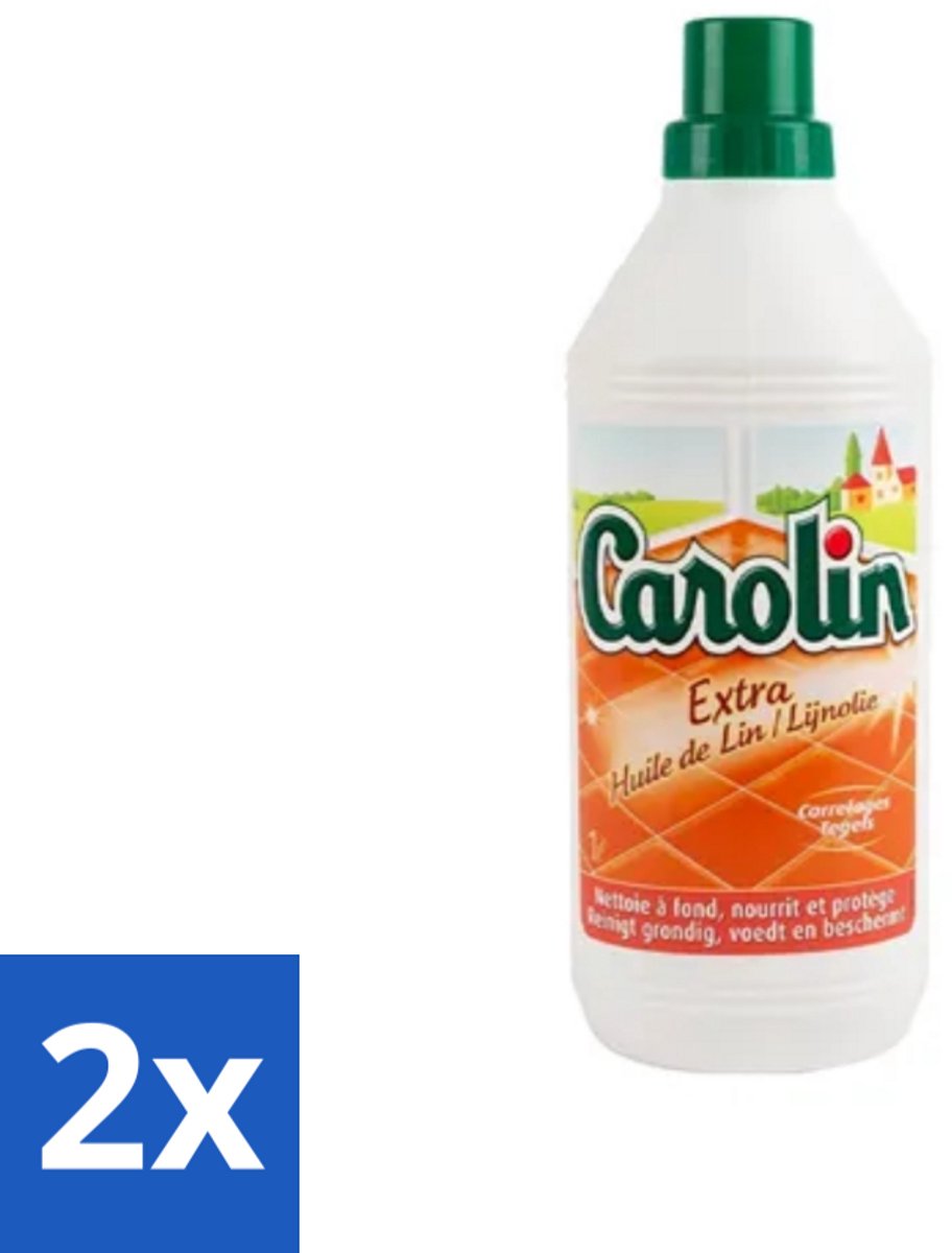 2 x Carolin - Vloerreinigingsmiddel - Extra Lijnolie - 1 L - Vloerreiniger - Tegels Schoonmaken - Vloeren Glanzen - Tegelreiniger - Vloerreiniger Extra Lijnolie