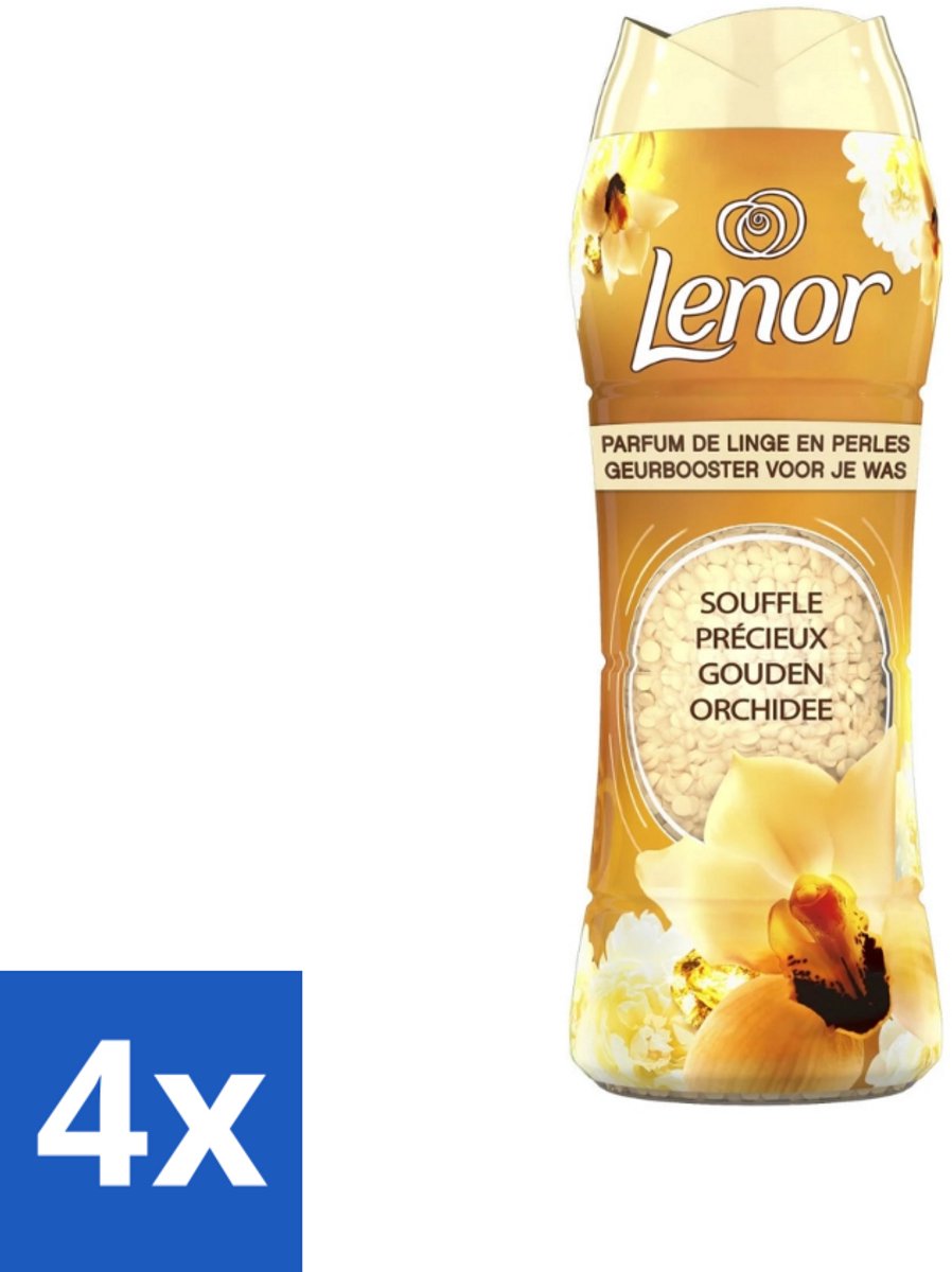 4 x Lenor - Geurbooster - Gouden Orchidee - 22 Wasbeurten - Lenor Geur - Wasgeur - Geurbooster - Wasverzachter - Gouden Orchidee