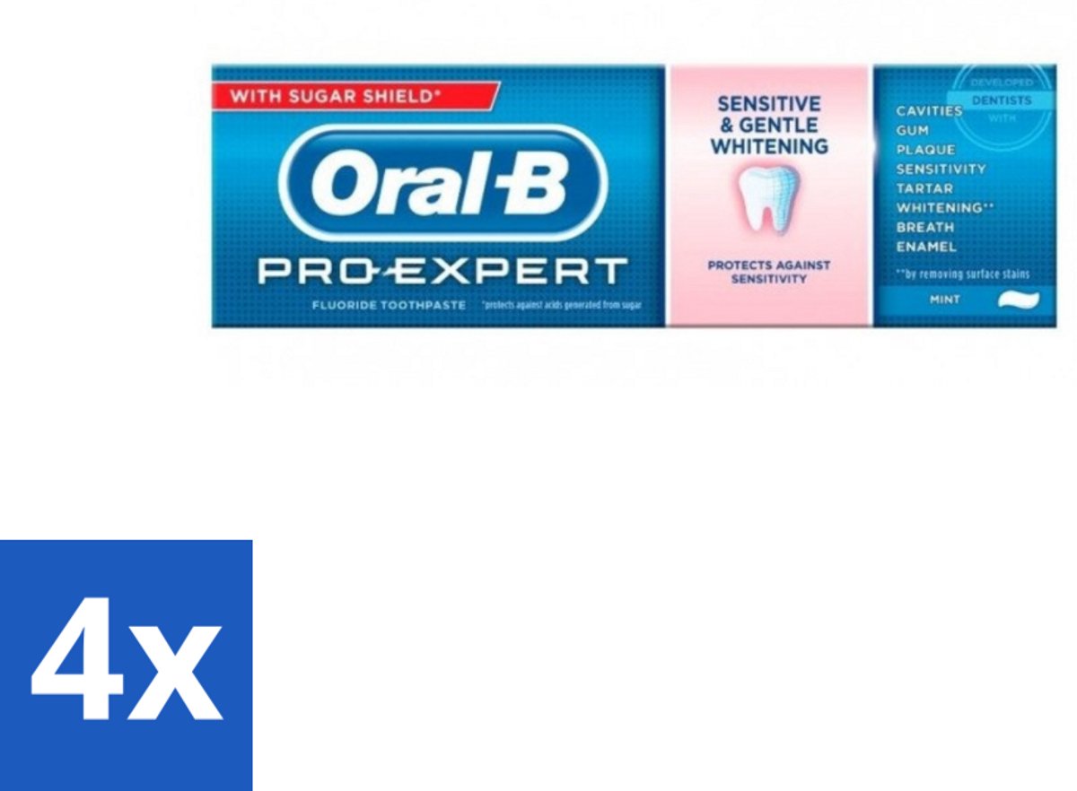4 x Oral-B - Pro Expert - Tandpasta - Sensitive & Whitening - 75 ml - Tandpasta - Gevoelige Tanden - Whitening - Stralende Tanden - Mondverzorging