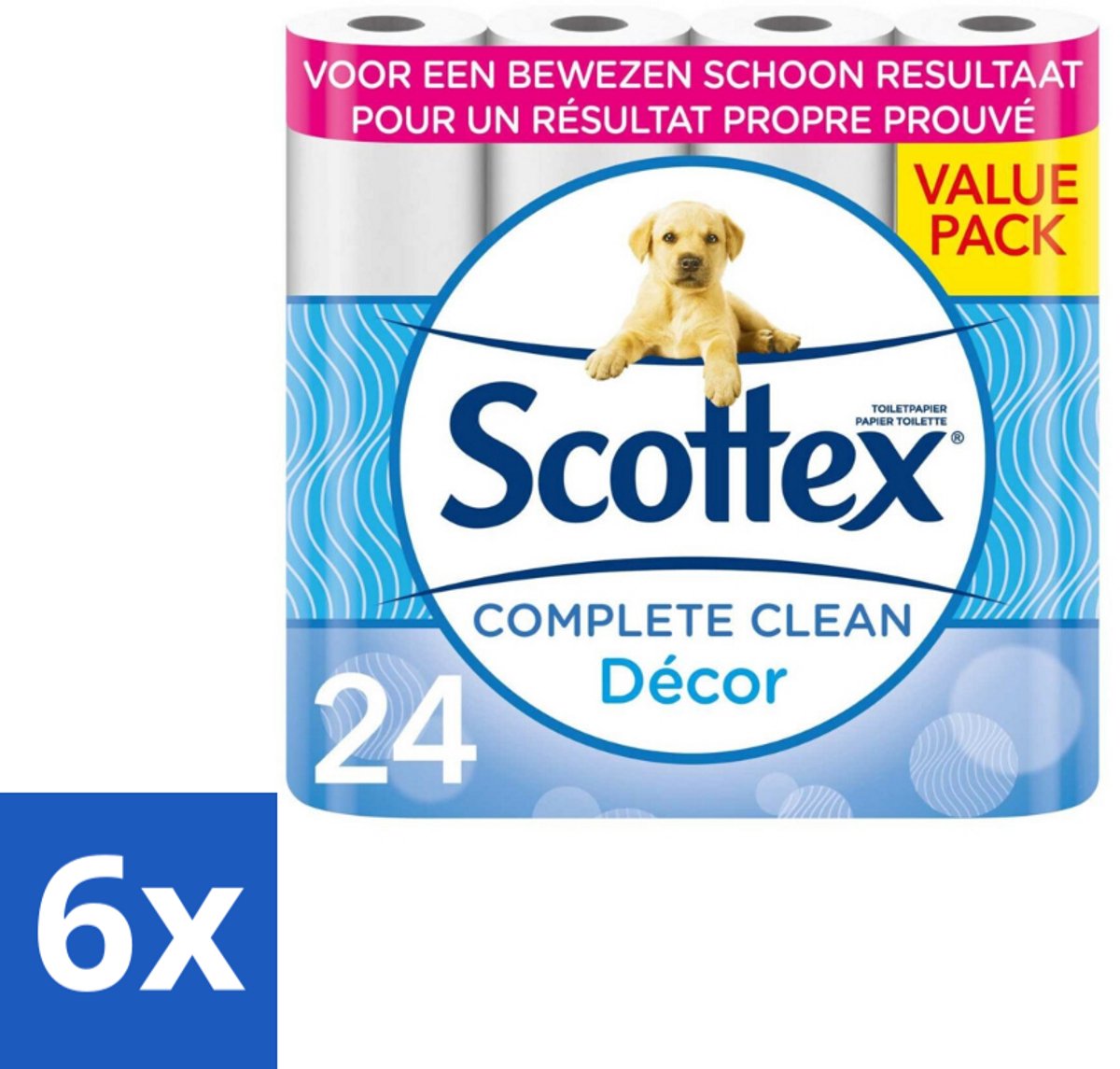 6 x Scottex - Toiletpapier - 2-laags - 24 Rollen - Toiletpapier - Toiletpapier 24 Rollen - Zachte Toiletpapier - Sterke Toiletpapier - Luxe Toiletpapier