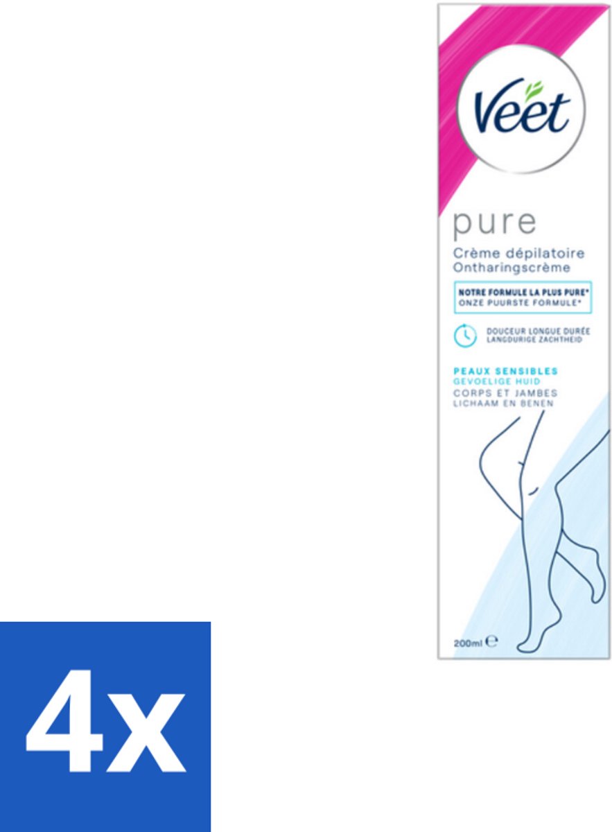 Veet Minima - Ontharingscrème - Gevoelige Huid - Frisse parfum - 200ml - Voordeelverpakking - 4 stuks
