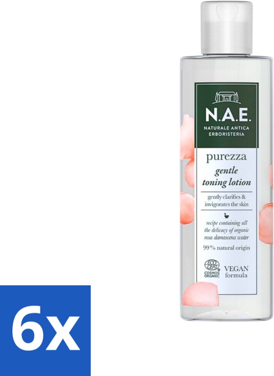 N.A.E. - Toning Lotion - Zuiverend & Hydraterend - Biologisch & Vegan - 200ml - Voordeelverpakking - 6 stuks