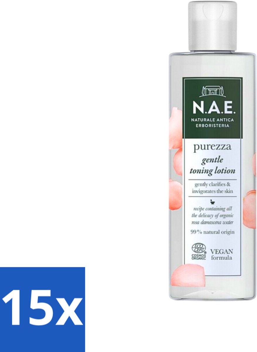 N.A.E. - Toning Lotion - Zuiverend & Hydraterend - Biologisch & Vegan - 200ml - Bulkverpakking - 15 stuks