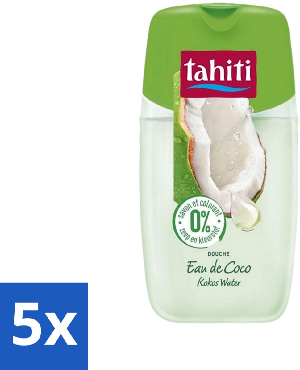 Tahiti - Douchegel - Kokos Water - 0% Kleurstof - 250 ml - Bulkverpakking - 5 stuks