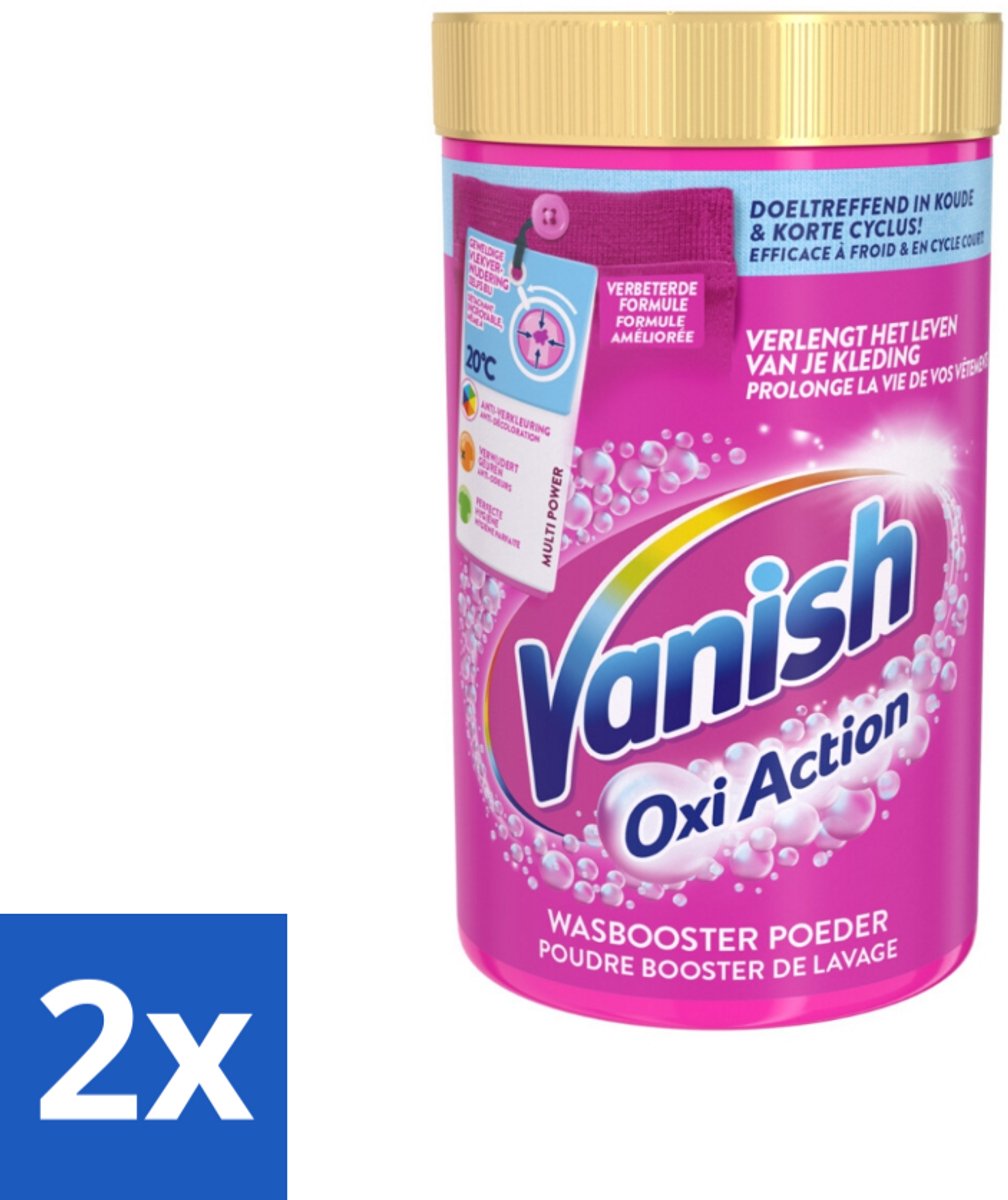 2 x Vanish Oxi Action - Vlekkenverwijderaar - Wasbooster - Gekleurde Was - 1.5 Kg - Vlekkenverwijderaar - Wasbooster - Gekleurde Was - Wasmiddel - Vlekken Verwijderen
