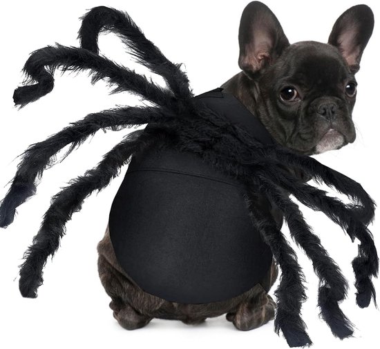 Huisdier Spinnenkostuum Halloween Harige Reusachtige Simulatie Spinnenkleding voor Katten en Kleine tot Middelgrote Honden Halloween Feest Verkleedkostuum Festival Decoratie Cosplay Kostuum (S)
