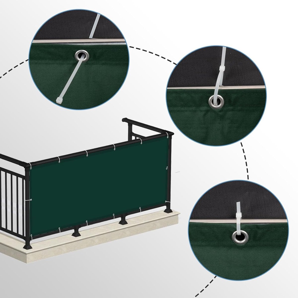 Balkon Privacy Scherm 85 x 800 cm, Waterdicht en UV-Bescherming, Ideaal voor Bescherming en Privacy op Balkon