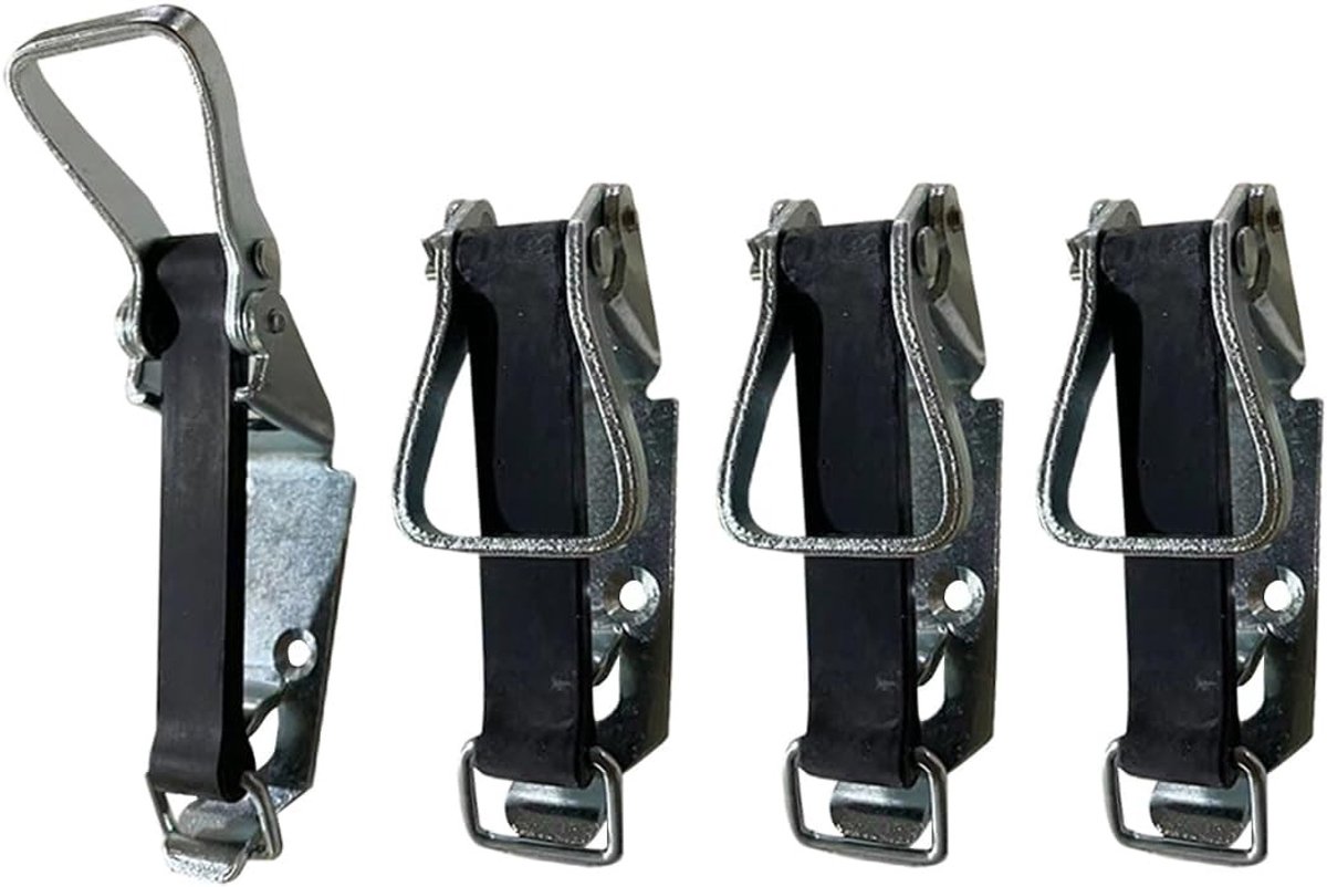 4 Stuks Schep Houder voor Dakkoffers, Metaal en Rubber Klemmen voor Auto, Jeep en Trailer, Ideaal voor Transport en Opslag