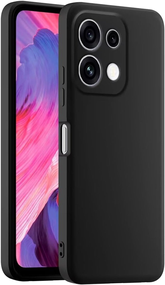 Zandarix Hoesje Geschikt voor Oppo Reno 16 Pro - Kleurrijk Siliconen - Antislip - Camerabescherming - Back Cover Hoesje - Zwart