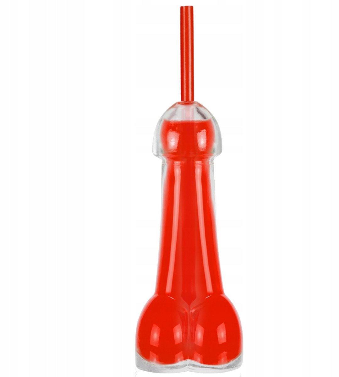 Glazen Eros Fles 100ml - Grappig Cadeau voor Feestjes & Verjaardagen + Rietje
