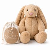 Verzwaringsknuffel 2Kg - Verzwaarde Knuffel - Coco Konijn - Weighted Stuffed Animal - Sensorisch Speelgoed - Voor Kinderen En Volwassenen - Bruin - Met Canvas Opbergtas