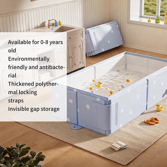 Opvouwbare badkuip - Waterbak douche - Kinderen badderen - Direct bruikbaar - 76 x 40 x 21 cm - Blauw — afbeelding 2