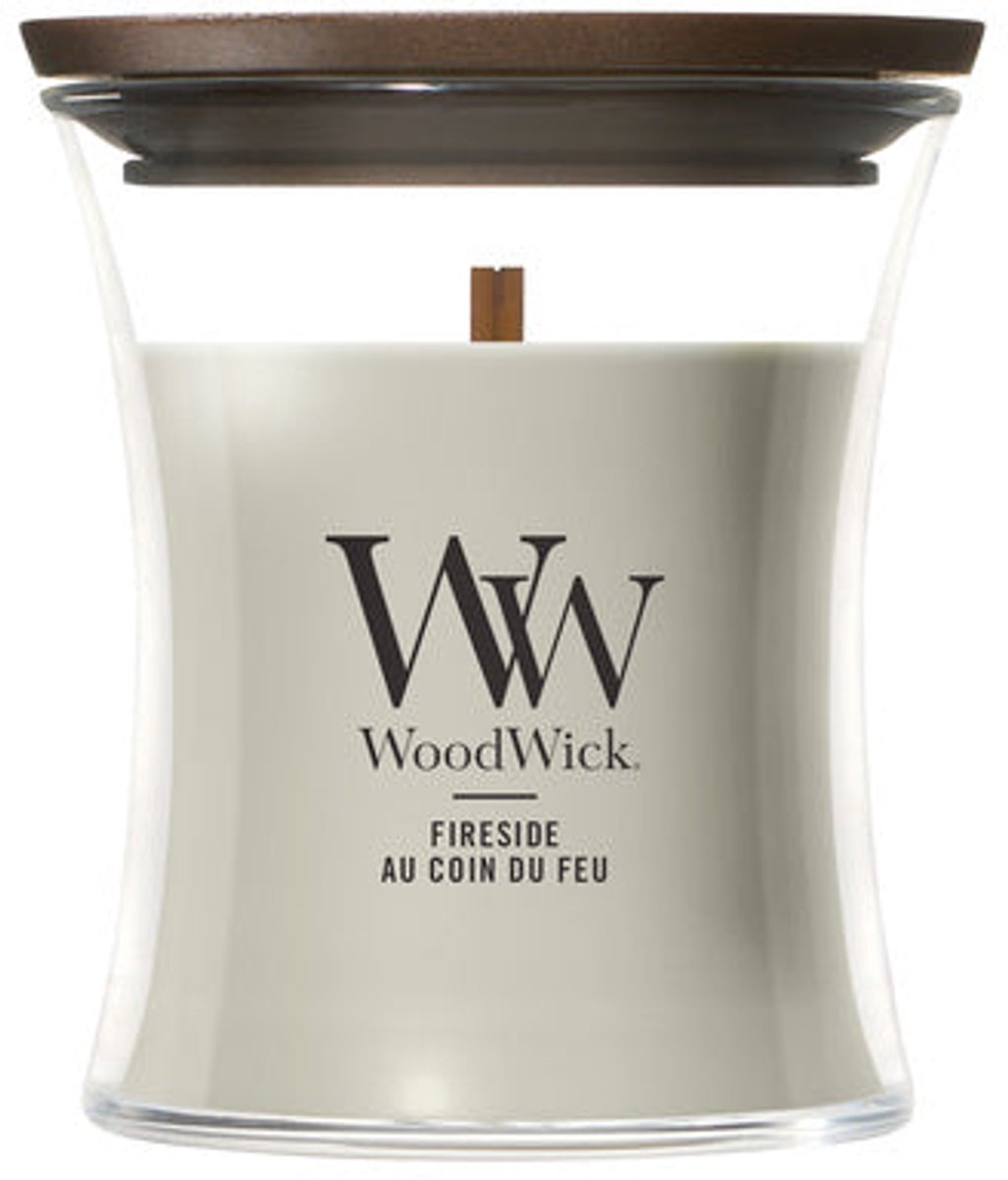 WoodWick Geurkaars Mini Candle - Fireside Mini Candle - 20 branduren - 85gr - 8 cm / Ã¸ 7 cm