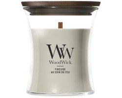 WoodWick Geurkaars Mini Candle - Fireside Mini Candle - 20 branduren - 85gr - 8 cm / Ã¸ 7 cm