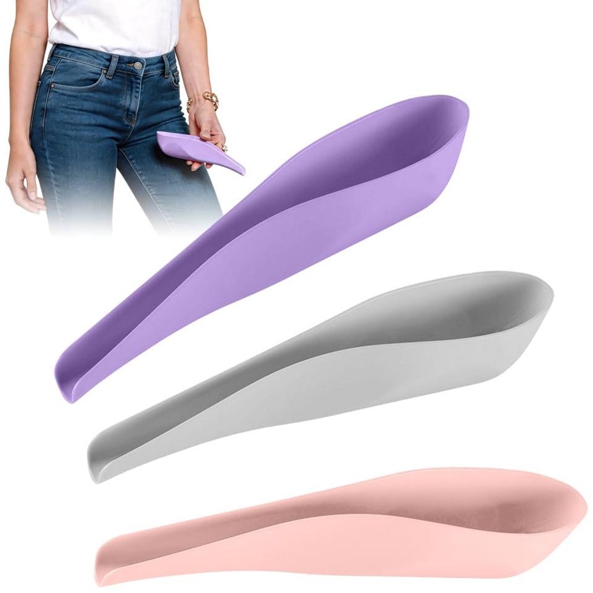Urinoir voor vrouwen - Plas hulptool - Staand plassen - Herbruikbaar en lichtgewicht - 3 stuks - Grijs roze paars