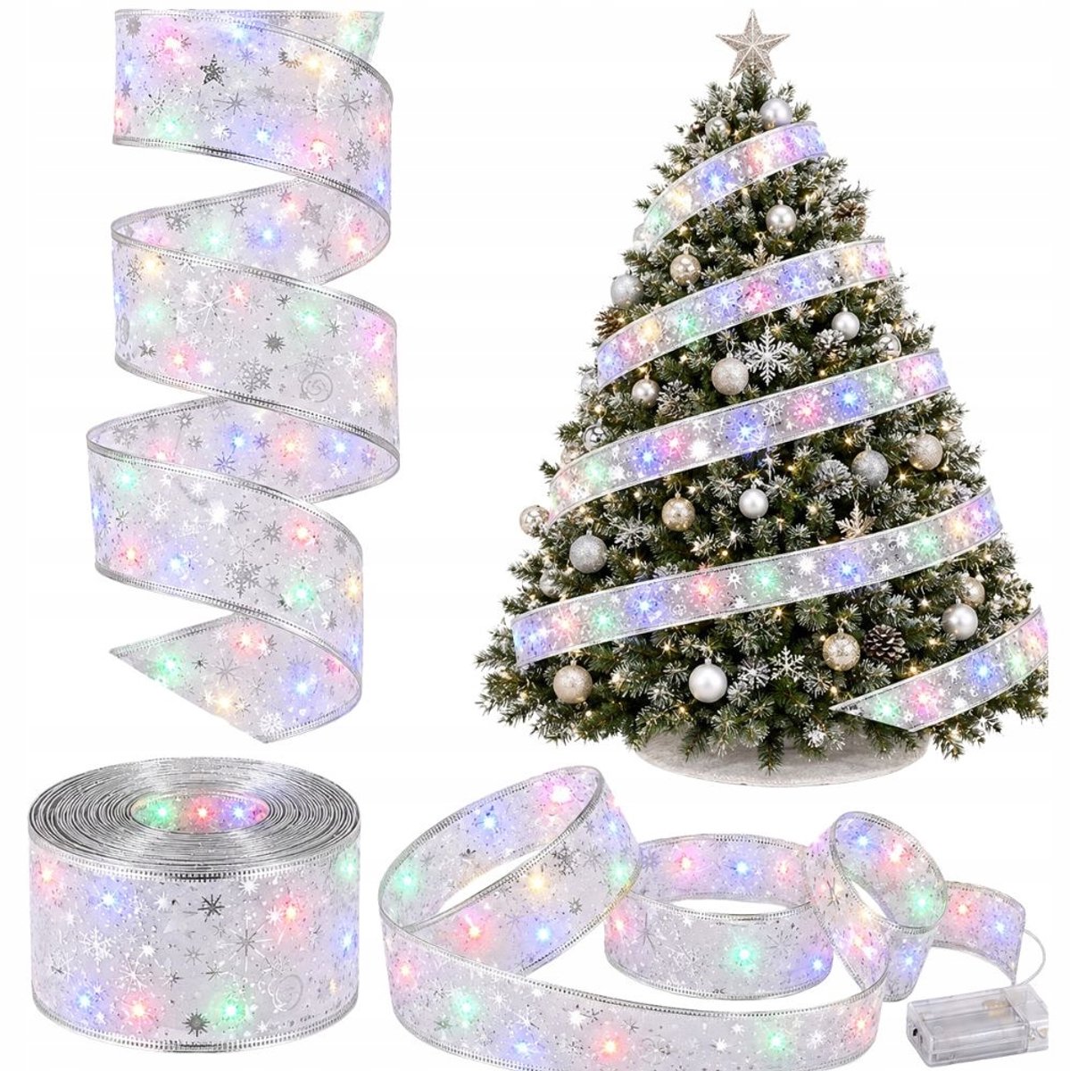 4 meter lange witte led-kerstboomverlichting – kerstversiering met 40 leds