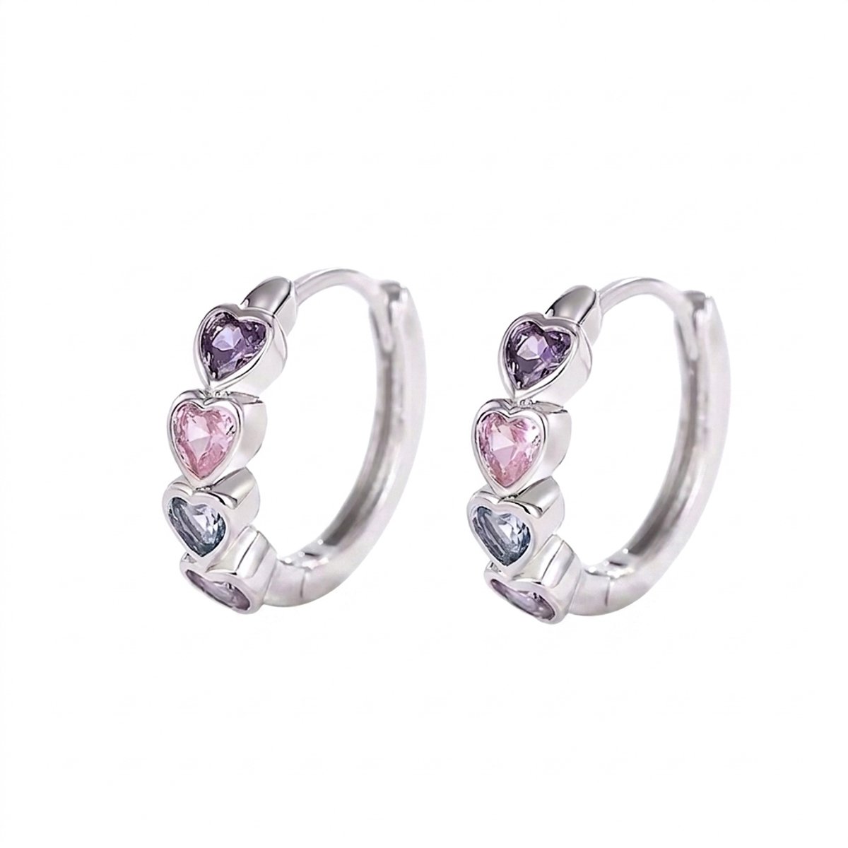 Oorbellen dames - hoops - hartje
