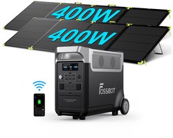 FOSSiBOT F3600 Pro Draagbare Powerstation 3840Wh 3600W LiFePO4, incl. 2x SP400PRO zonnepanelen | Uitbreidbaar ECO-modus UPS <10ms Noodstroom Camper Camping