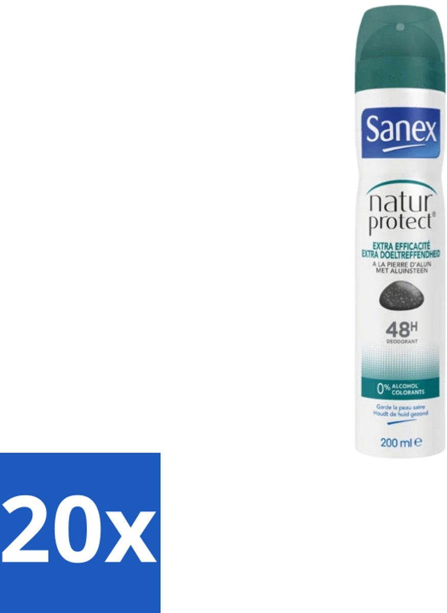 Sanex – Deodorant Spray – Aluinsteen – 200 ml - Bulkverpakking - 20 stuks