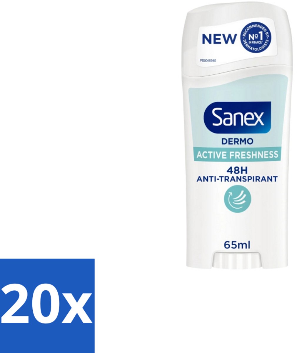 Sanex – Deodorant Stick – Dermo Active Freshness – 65 ml - Bulkverpakking - 20 stuks