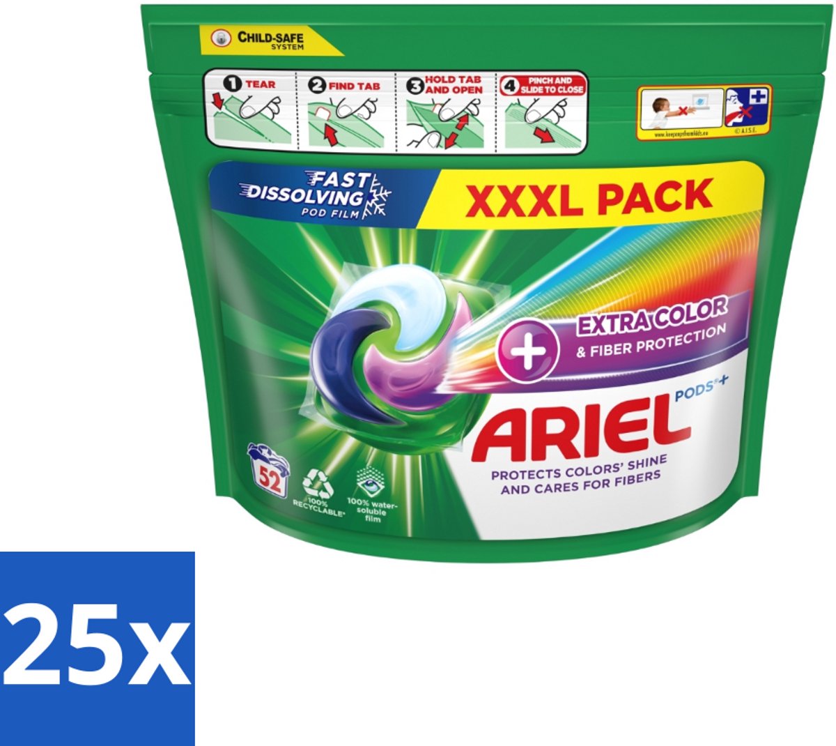 Ariel – Waspods – Fiber Protection – 52 wasbeurten - Bulkverpakking - 25 stuks