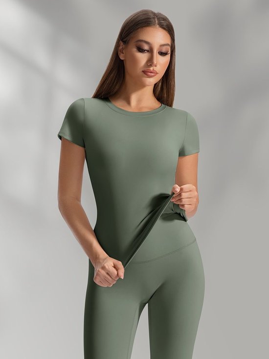 Currero Pilates Pak Dames - Yoga - Buttshaper - Gym - Fitness - Butt Lift - Bil Vergrotend - Heup Liftend - Yogakleding - Groen XL — afbeelding 2